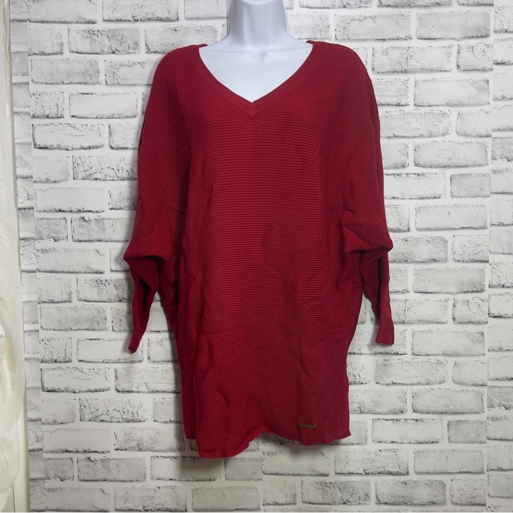 Ellen Tracy Dolman Sleeve Tunic Sweater Medium